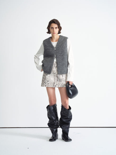 Wool Blend Zip Vest